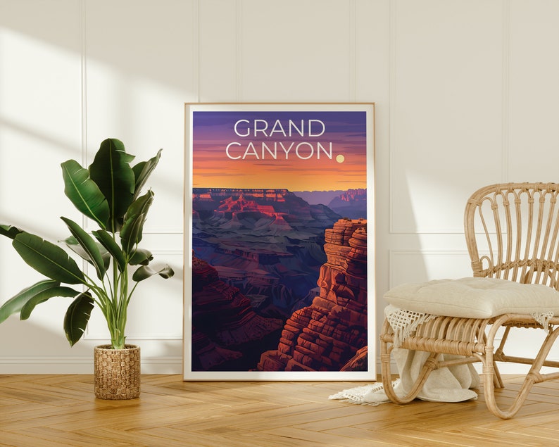 Affiche du Grand Canyon, Impression du Grand Canyon, Affiche de l'Arizona, Impression de l'Arizona, Affiche de voyage du Grand Canyon, Art de l'Arizona, Cadeau du Grand Canyon