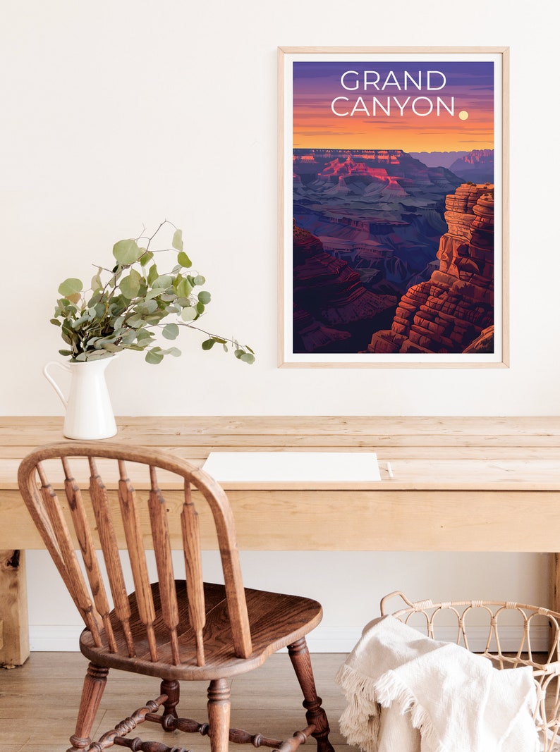 Affiche du Grand Canyon, Impression du Grand Canyon, Affiche de l'Arizona, Impression de l'Arizona, Affiche de voyage du Grand Canyon, Art de l'Arizona, Cadeau du Grand Canyon