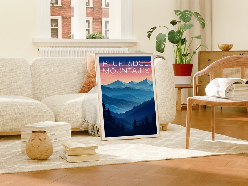 Blue Ridge Travel Poster, Nature Art, Nature Print, Blue Ridge Poster, Mountain Poster