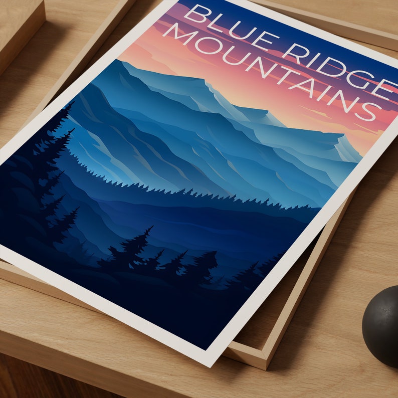 Blue Ridge Travel Poster, Nature Art, Nature Print, Blue Ridge Poster, Mountain Poster