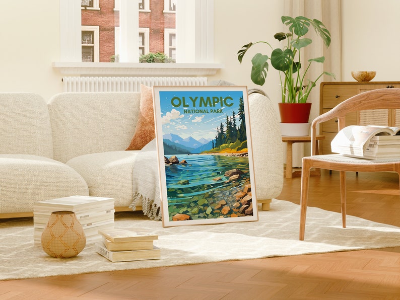 Olympic National Park Poster, Washington Art, Olympic Print, Olympic Poster, Nature Poster, Wilderness Poster