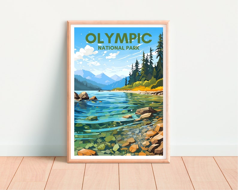 Olympic National Park Poster, Washington Art, Olympic Print, Olympic Poster, Nature Poster, Wilderness Poster