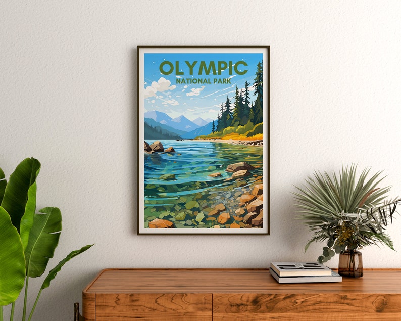 Olympic National Park Poster, Washington Art, Olympic Print, Olympic Poster, Nature Poster, Wilderness Poster