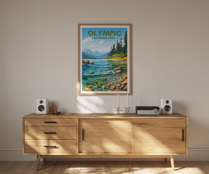 Olympic National Park Poster, Washington Art, Olympic Print, Olympic Poster, Nature Poster, Wilderness Poster
