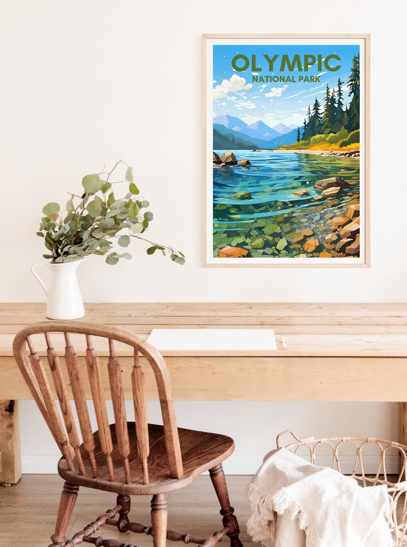 Olympic National Park Poster, Washington Art, Olympic Print, Olympic Poster, Nature Poster, Wilderness Poster