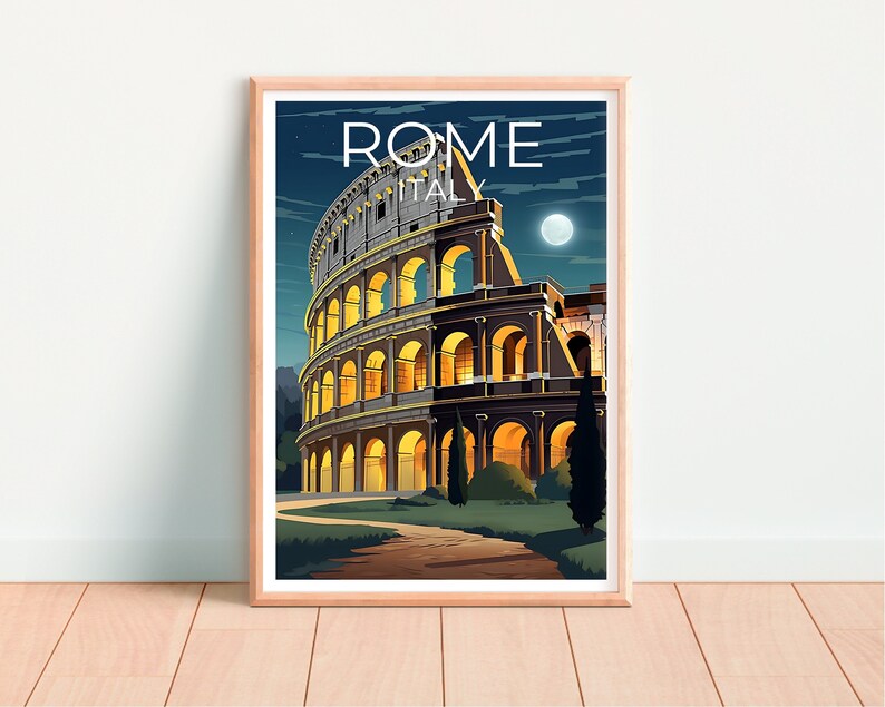 Rome Travel Poster, Colosseum Wall Art, Colosseum Print, Rome Poster, Europe Poster, City Poster, Rome Art