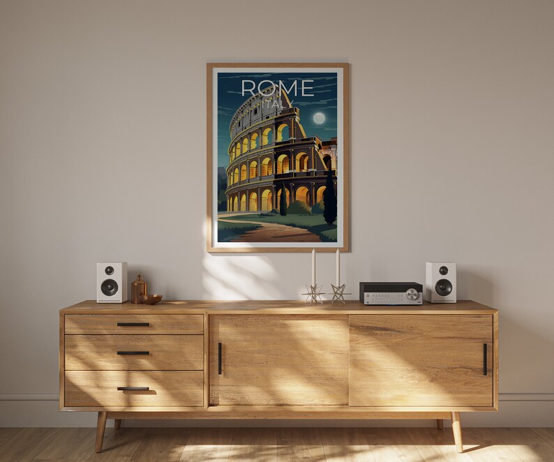 Rome Travel Poster, Colosseum Wall Art, Colosseum Print, Rome Poster, Europe Poster, City Poster, Rome Art