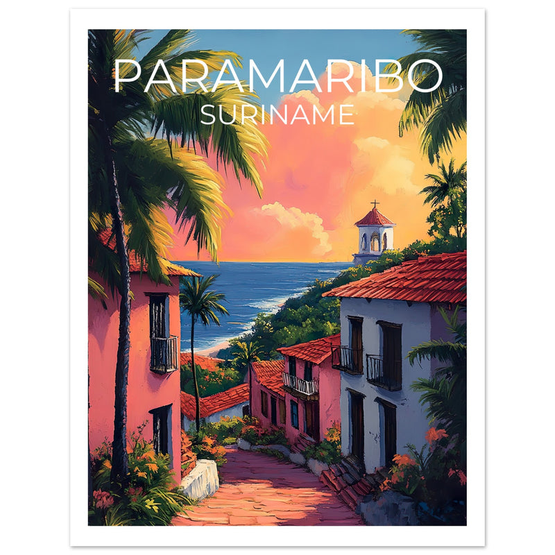 Paramaribo Travel Print, Suriname Poster, Coast Wall Art, South America Illustration, Paramaribo Poster, Home Decor, Birthday Gift