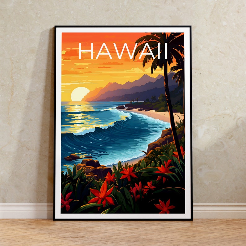 Hawaii Travel Poster, Island Wall Art, Island Print, Hawaii Poster, Island Poster, Hawaii Print, Hawaii Art