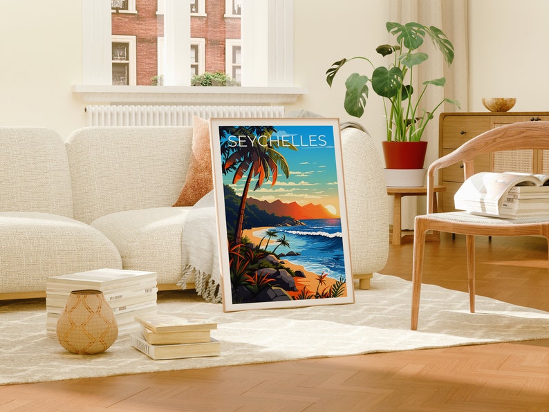 Seychelles Travel Poster, Africa Wall Art, Africa Print, Seychelles Poster, Africa Poster, Seychelles Art