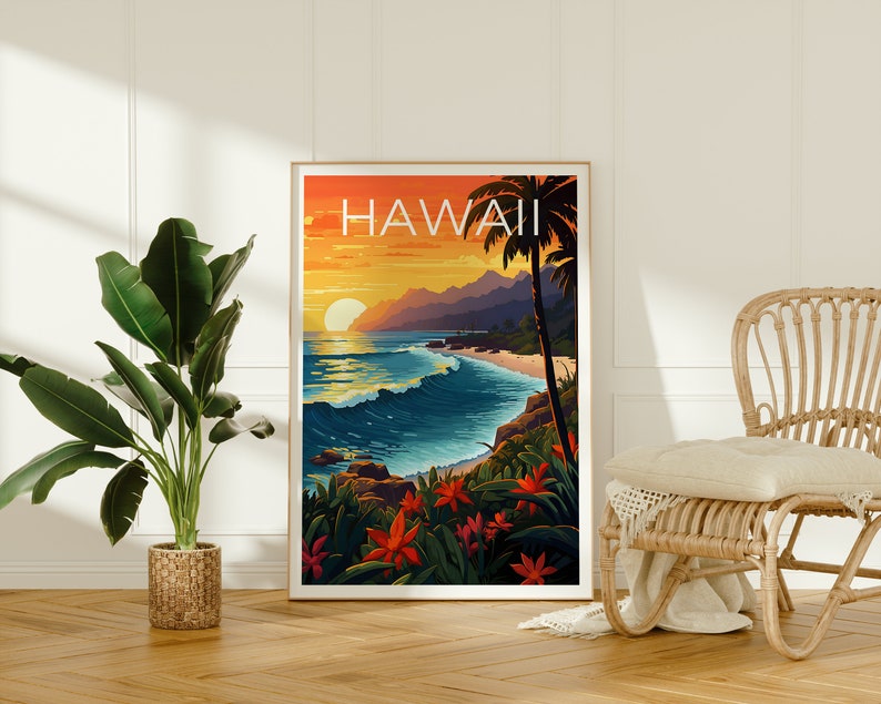 Hawaii Travel Poster, Island Wall Art, Island Print, Hawaii Poster, Island Poster, Hawaii Print, Hawaii Art