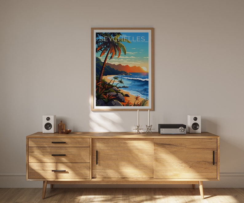 Seychelles Travel Poster, Africa Wall Art, Africa Print, Seychelles Poster, Africa Poster, Seychelles Art