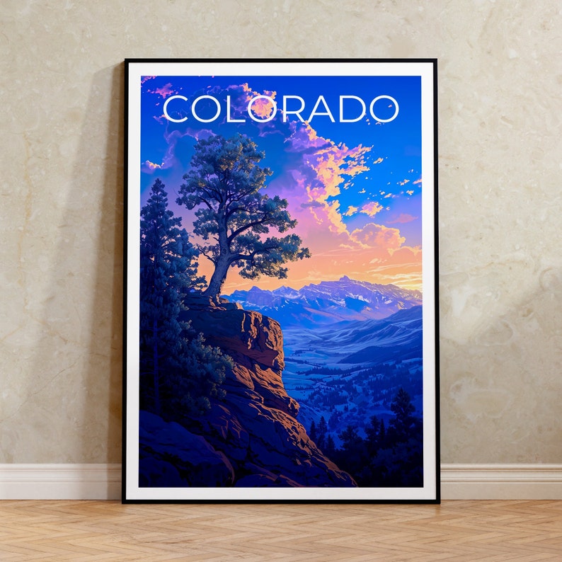 Colorado Travel Poster, Mountain Wall Art, Mountain Print, Colorado Poster, Mountain Poster, Colorado Print, Colorado Art