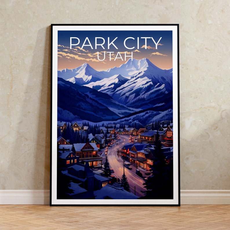 Park City Travel Poster, Utah Wall Art, Utah Print, Park City Poster, Utah Poster, City Poster, Park City Print