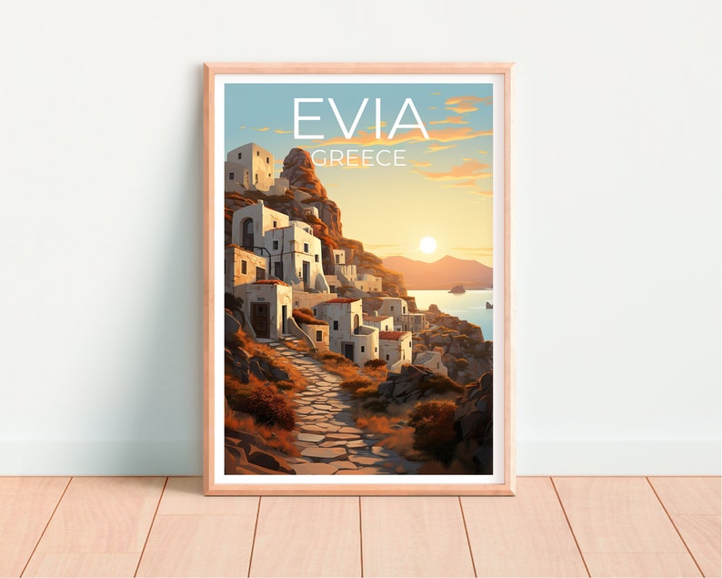 Evia Travel Poster, Greece Wall Art, Greece Print, Evia Poster, Greece Poster, Euboea Poster, Evia Art