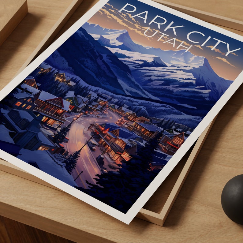 Park City Travel Poster, Utah Wall Art, Utah Print, Park City Poster, Utah Poster, City Poster, Park City Print