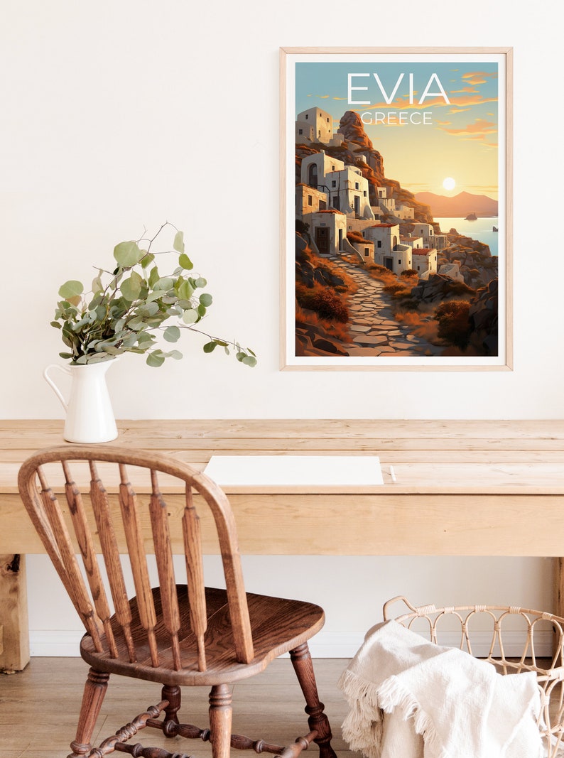 Evia Travel Poster, Greece Wall Art, Greece Print, Evia Poster, Greece Poster, Euboea Poster, Evia Art