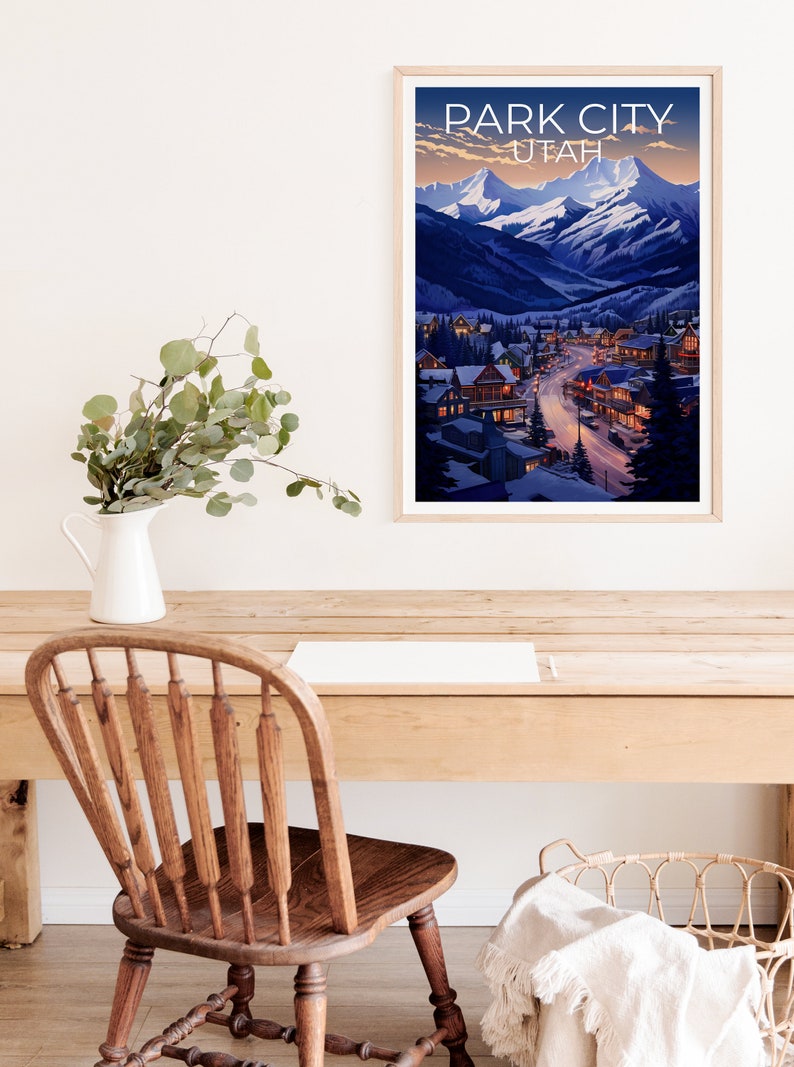 Park City Travel Poster, Utah Wall Art, Utah Print, Park City Poster, Utah Poster, City Poster, Park City Print