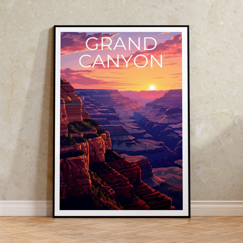 Affiche du Grand Canyon, Impression du Grand Canyon, Affiche de l'Arizona, Impression de l'Arizona, Affiche de voyage du Grand Canyon, Art de l'Arizona, Cadeau du Grand Canyon