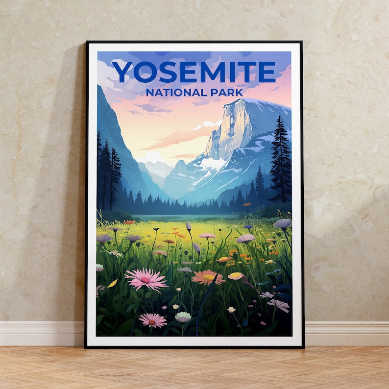 Yosemite Travel Poster, California Wall Art, California Print, Yosemite Poster, Half Dome Poster, Nature Poster, Yosemite Art