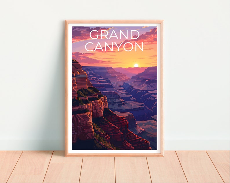 Affiche du Grand Canyon, Impression du Grand Canyon, Affiche de l'Arizona, Impression de l'Arizona, Affiche de voyage du Grand Canyon, Art de l'Arizona, Cadeau du Grand Canyon