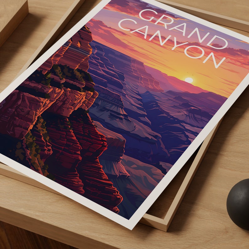 Affiche du Grand Canyon, Impression du Grand Canyon, Affiche de l'Arizona, Impression de l'Arizona, Affiche de voyage du Grand Canyon, Art de l'Arizona, Cadeau du Grand Canyon