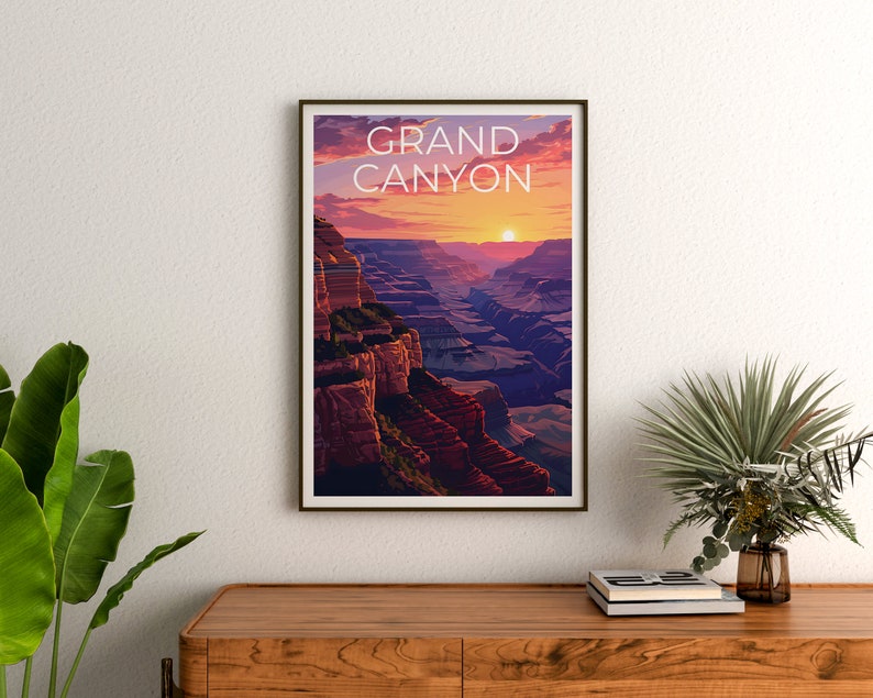 Affiche du Grand Canyon, Impression du Grand Canyon, Affiche de l'Arizona, Impression de l'Arizona, Affiche de voyage du Grand Canyon, Art de l'Arizona, Cadeau du Grand Canyon