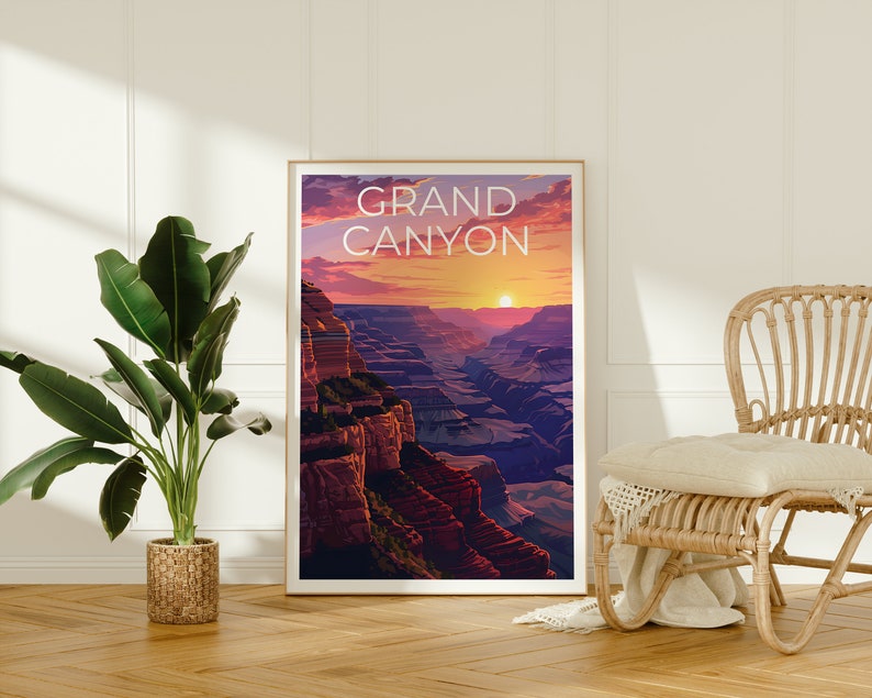 Affiche du Grand Canyon, Impression du Grand Canyon, Affiche de l'Arizona, Impression de l'Arizona, Affiche de voyage du Grand Canyon, Art de l'Arizona, Cadeau du Grand Canyon
