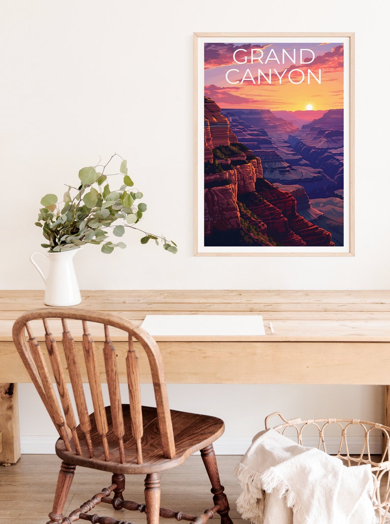 Affiche du Grand Canyon, Impression du Grand Canyon, Affiche de l'Arizona, Impression de l'Arizona, Affiche de voyage du Grand Canyon, Art de l'Arizona, Cadeau du Grand Canyon