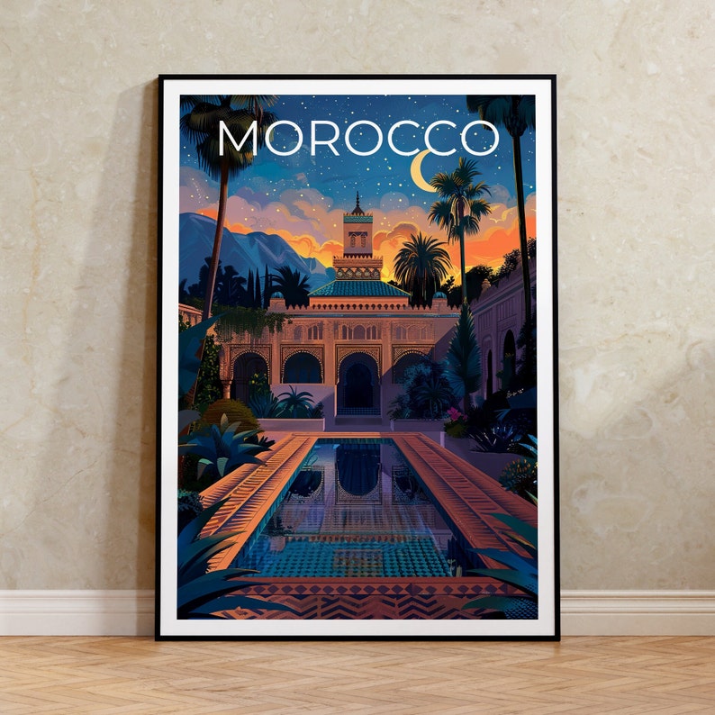 Morocco Travel Poster, Morocco Wall Art, Morocco Print, Morocco Poster, Africa Poster, Middle East Poster, Morocco Art
