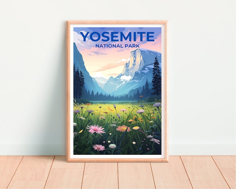 Yosemite Travel Poster, California Wall Art, California Print, Yosemite Poster, Half Dome Poster, Nature Poster, Yosemite Art