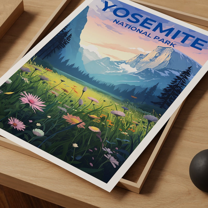 Yosemite Travel Poster, California Wall Art, California Print, Yosemite Poster, Half Dome Poster, Nature Poster, Yosemite Art