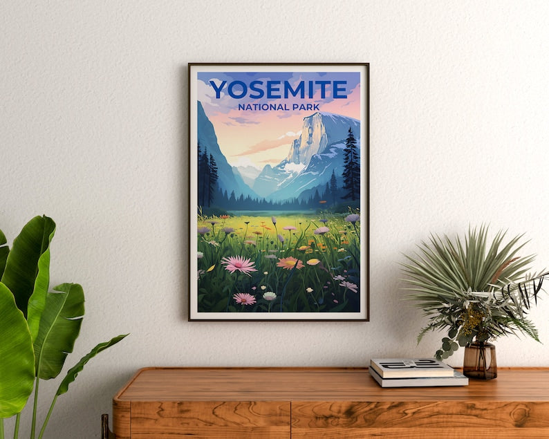 Yosemite Travel Poster, California Wall Art, California Print, Yosemite Poster, Half Dome Poster, Nature Poster, Yosemite Art