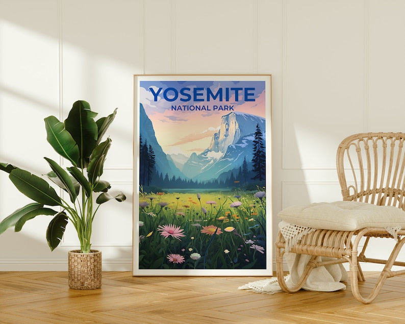 Yosemite Travel Poster, California Wall Art, California Print, Yosemite Poster, Half Dome Poster, Nature Poster, Yosemite Art