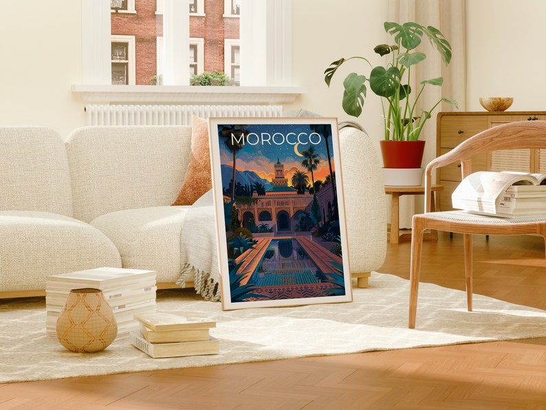 Affiche de voyage du Maroc, Art mural du Maroc, Impression du Maroc, Affiche du Maroc, Affiche d'Afrique, Affiche du Moyen-Orient, Art du Maroc