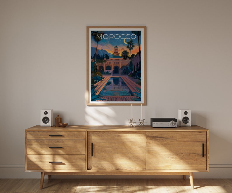 Affiche de voyage du Maroc, Art mural du Maroc, Impression du Maroc, Affiche du Maroc, Affiche d'Afrique, Affiche du Moyen-Orient, Art du Maroc