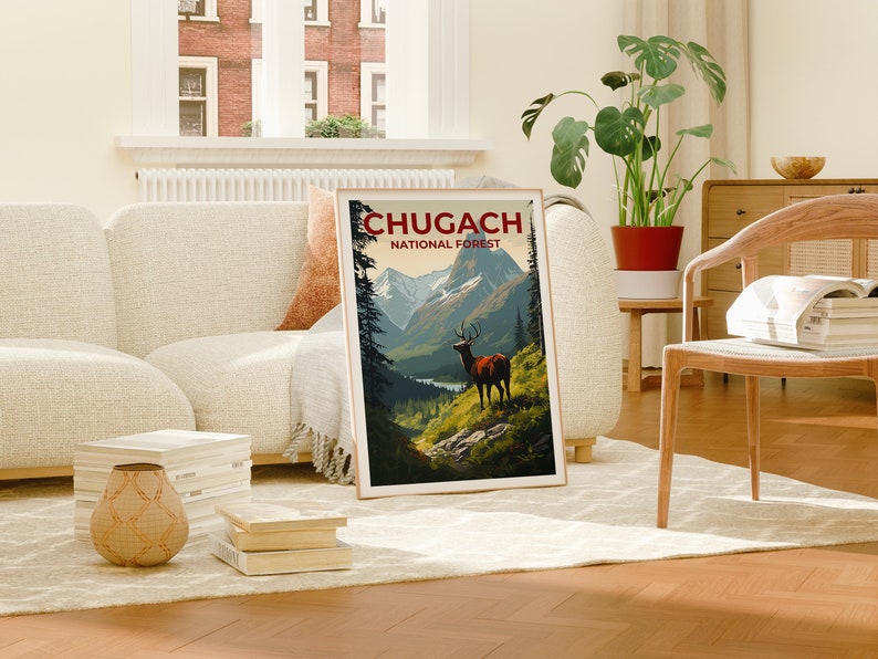 Chugach Travel Poster, Alaska Wall Art, Alaska Print, Chugach Poster, Alaska Poster, Nature Poster, Chugach Art