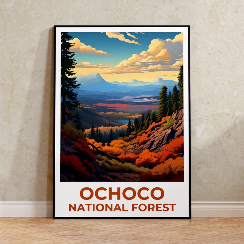 Ochoco Forest Travel Poster, Oregon Wall Art, Oregon Print, Ochoco Forest Poster, Oregon Poster, Forest Poster, Ochoco Forest Art