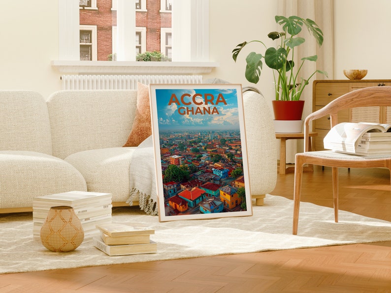 Accra Poster, Accra Druck, Ghana Poster, Ghana Druck, Accra Reise Poster, Afrika Poster, Ghana Kunst