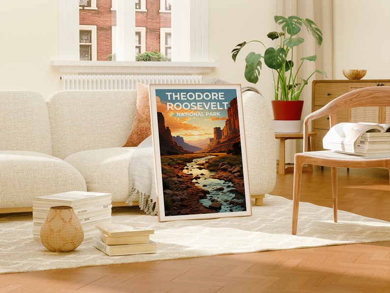 Theodore Roosevelt Travel Poster, North Dakota Wall Art, North Dakota Print, Theodore Roosevelt Poster, Norh Dakota Poster