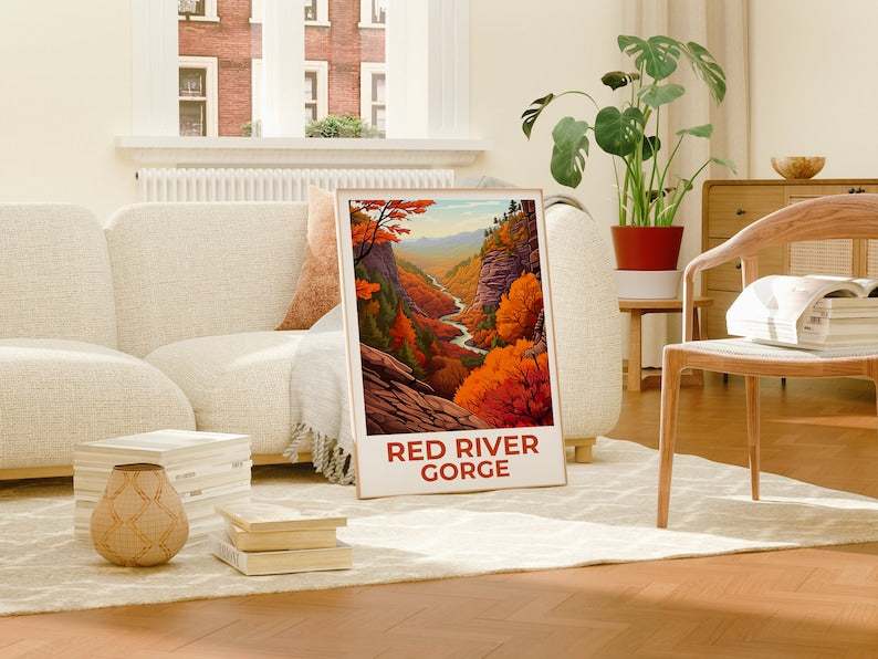 Red River Gorge Travel Poster, Kentucky Wall Art, Kentucky Print, Red River Gorge Poster, Kentucky Poster, Red River Gorge Print