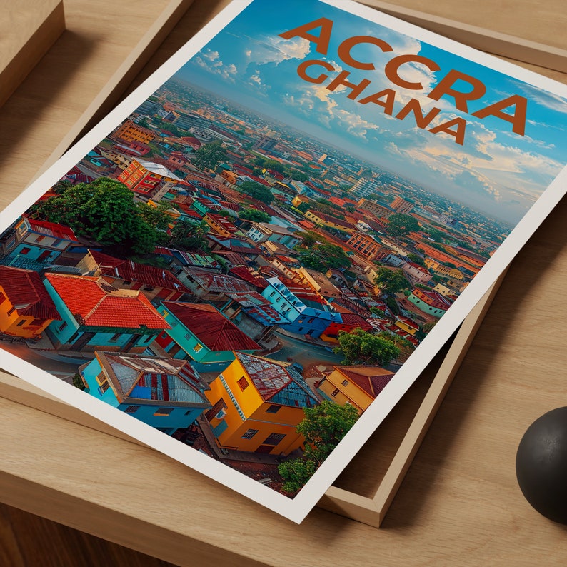 Affiche d'Accra, Impression d'Accra, Affiche du Ghana, Impression du Ghana, Affiche de voyage d'Accra, Affiche d'Afrique, Art du Ghana