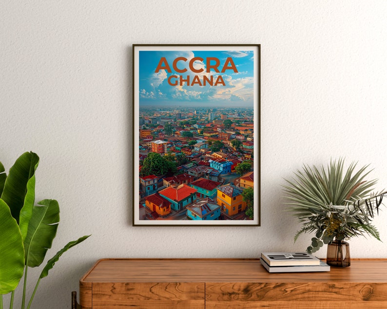 Affiche d'Accra, Impression d'Accra, Affiche du Ghana, Impression du Ghana, Affiche de voyage d'Accra, Affiche d'Afrique, Art du Ghana