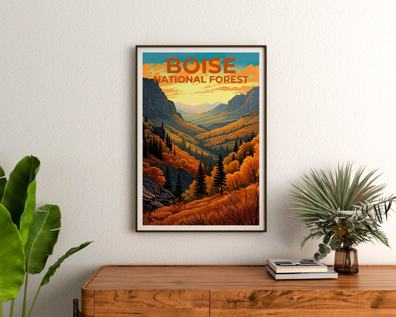 Boise National Forest Poster, Idaho Print, Idaho Art, Boise National Forest Print, Boise National Forest Travel Poster, Idaho Gift