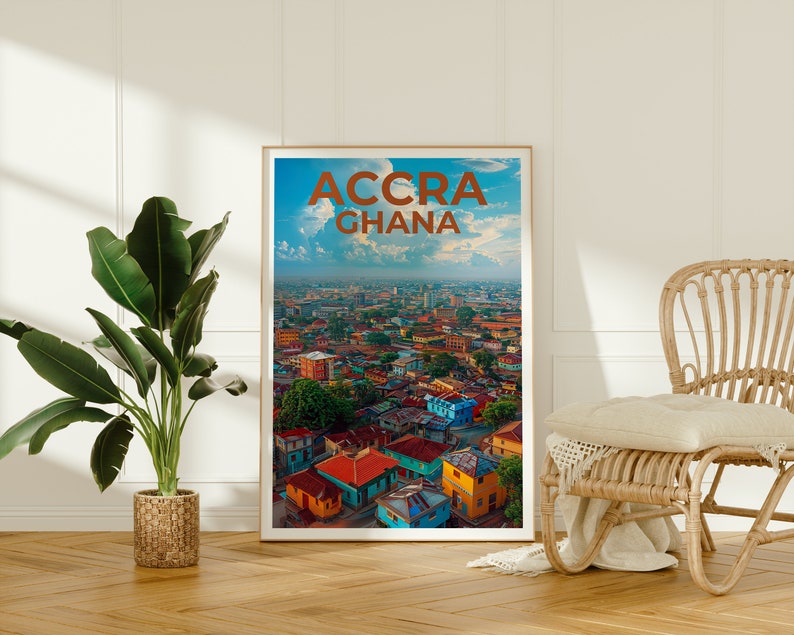 Affiche d'Accra, Impression d'Accra, Affiche du Ghana, Impression du Ghana, Affiche de voyage d'Accra, Affiche d'Afrique, Art du Ghana