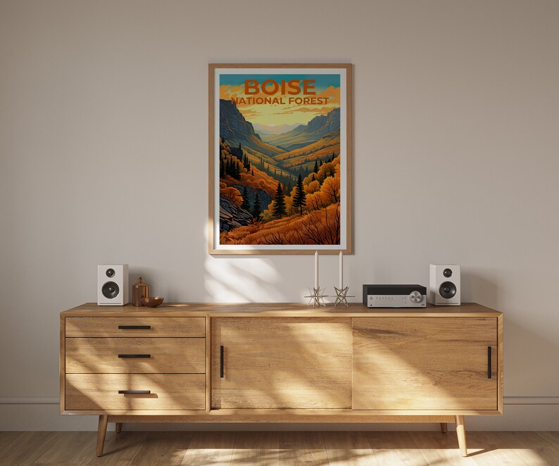 Boise National Forest Poster, Idaho Print, Idaho Art, Boise National Forest Print, Boise National Forest Travel Poster, Idaho Gift
