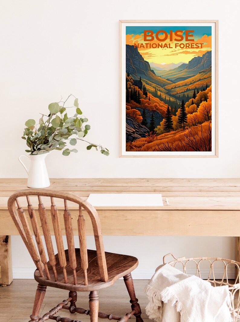 Boise National Forest Poster, Idaho Print, Idaho Art, Boise National Forest Print, Boise National Forest Travel Poster, Idaho Gift