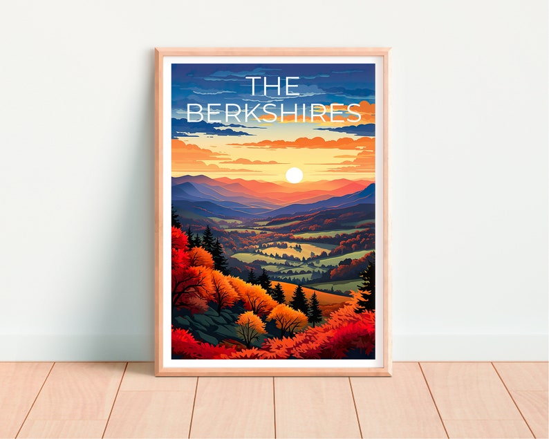 Affiche des Berkshires, Impression des Berkshires, Art du Massachusetts, Impression du Massachusetts, Affiche de voyage des Berkshires, Affiche des Highlands, Art mural des Berkshires