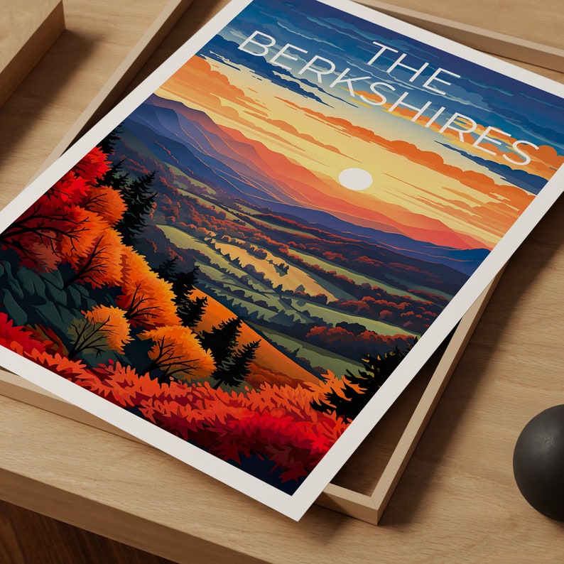 Affiche des Berkshires, Impression des Berkshires, Art du Massachusetts, Impression du Massachusetts, Affiche de voyage des Berkshires, Affiche des Highlands, Art mural des Berkshires