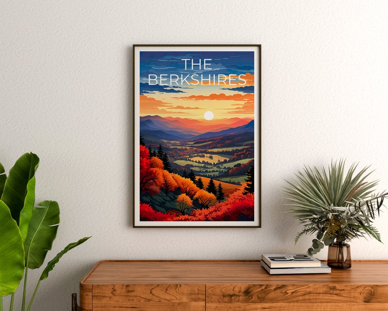 Affiche des Berkshires, Impression des Berkshires, Art du Massachusetts, Impression du Massachusetts, Affiche de voyage des Berkshires, Affiche des Highlands, Art mural des Berkshires